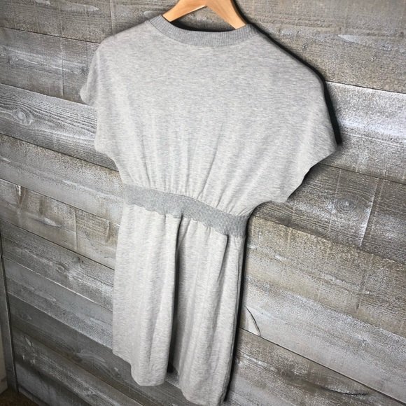James Perse size 2 medium grey cotton lycra lightweight v neck summer midi dress - Picture 6 of 6